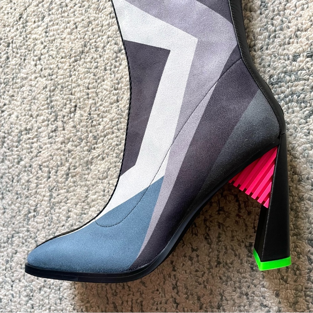 Brand new UNITED NUDE Sonar Boot Hi High Palermo Geometric Print Color Blocked - Picture 5 of 11